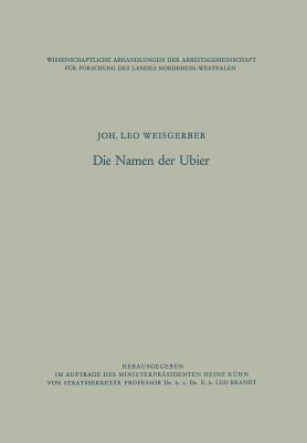 Die Namen der Ubier - Joh. Leo Weisgerber - cover