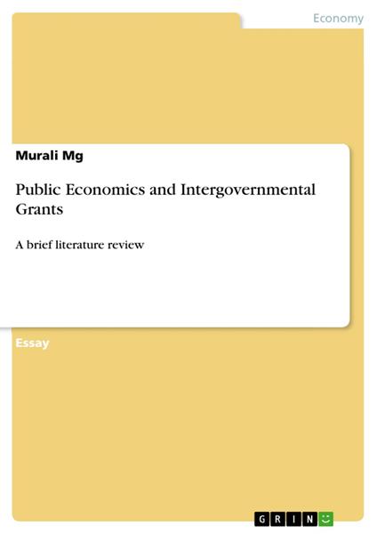 Public Economics and Intergovernmental Grants
