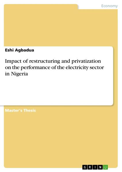 Impact of restructuring and privatization on the performance of the electricity sector in Nigeria