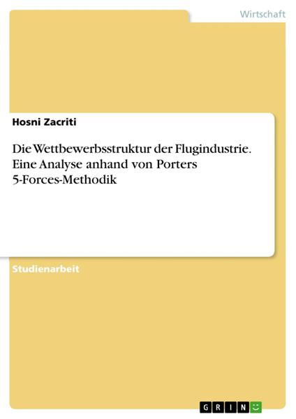 Die Wettbewerbsstruktur der Flugindustrie. Eine Analyse anhand von Porters 5-Forces-Methodik