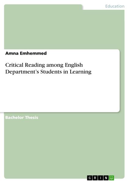 Critical Reading among English Department’s Students in Learning