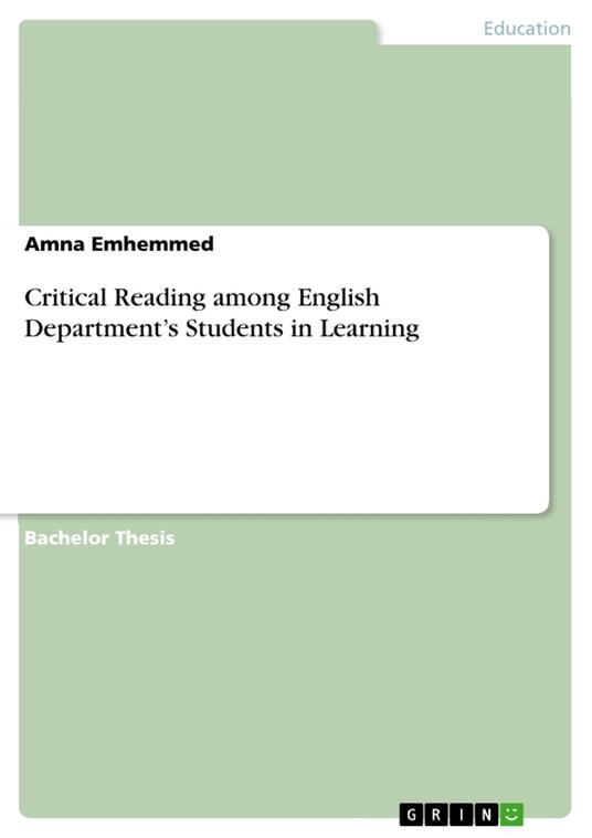 Critical Reading among English Department’s Students in Learning