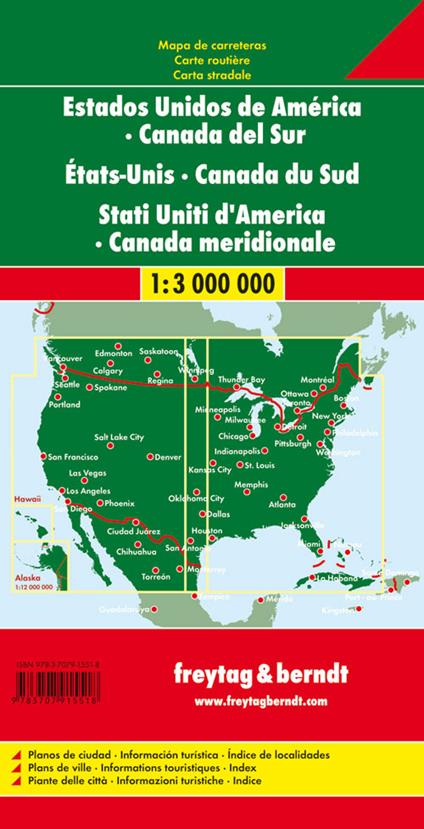 Stati Uniti Canada Sud 1:3.000.000 - copertina