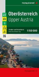 Upper Austria, Road and Leisure Map 1:150.000,: Top 10 Tips with Cycle Paths