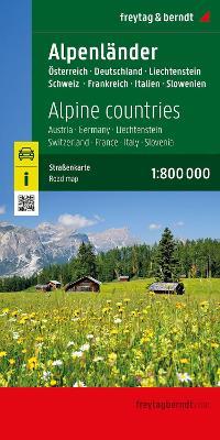 Alpine countries, Road Map 1:800.000: Austria, Germany, Liechtenstein, Switzerland, France, Italy, - Freytag-Berndt - cover