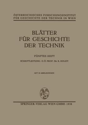 Blätter für Geschichte der Technik - K. Holey - cover