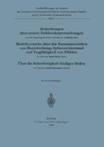 Bemerkungen über neuere Erddruckuntersuchungen. Modellversuche über Zusammenwirken von Mantelreibung, Spitzenwiderstand und Tragfähigkeit von Pfählen. Über die Scherfestigkeit bindiger Böden