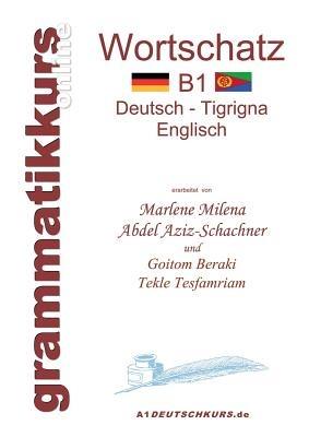 Wörterbuch B1 Deutsch - Tigrigna - Englisch Niveau B1: Lernwortschatz + Grammatik + Gutschrift: 20 Unterrichtsstunden per Internet für die Integrations-Deutschkurs-TeilnehmerInnen aus Eritrea / Etiopien Niveau B1 - Tekle Tesfamriam,Marlene Milena Abdel Aziz-Schachner,Beraki Goitom - cover