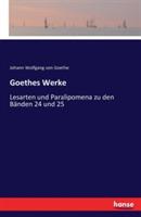 Goethes Werke: Lesarten und Paralipomena zu den Bänden 24 und 25 - Johann Wolfgang Von Goethe - cover