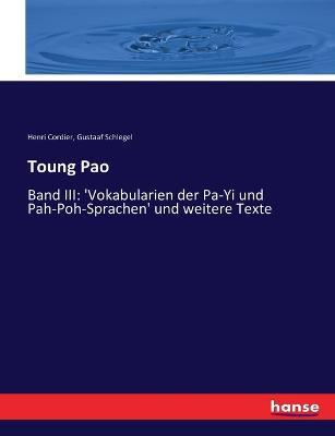 Toung Pao: Band III: 'Vokabularien der Pa-Yi und Pah-Poh-Sprachen' und weitere Texte - Henri Cordier,Gustaaf Schlegel - cover