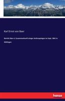 Bericht uber d. Zusammenkunft einiger Anthropologen im Sept. 1861 in Goettingen
