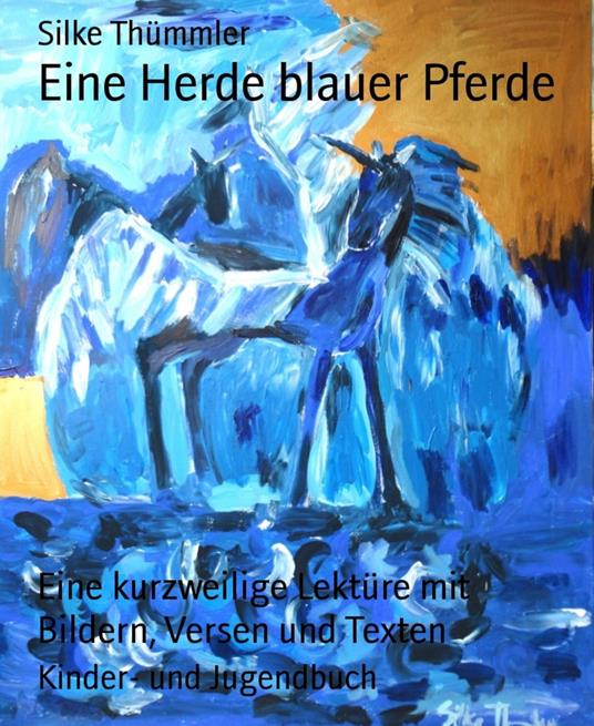 Eine Herde blauer Pferde