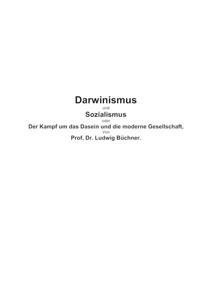 Darwinismus und Sozialismus