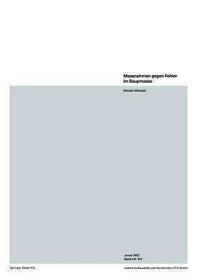 Massnahmen gegen Fehler im Bauprozess - M. Matousek - cover
