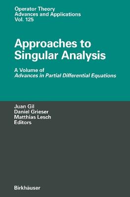 Approaches to Singular Analysis: A Volume of Advances in Partial Differential Equations - cover