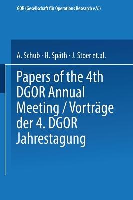 Vorträge der Jahrestagung 1974 DGOR Papers of the Annual Meeting - cover
