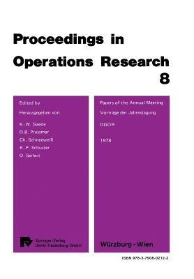 Papers of the 8th DGOR Annual Meeting / Vorträge der 8. DGOR Jahrestagung - cover
