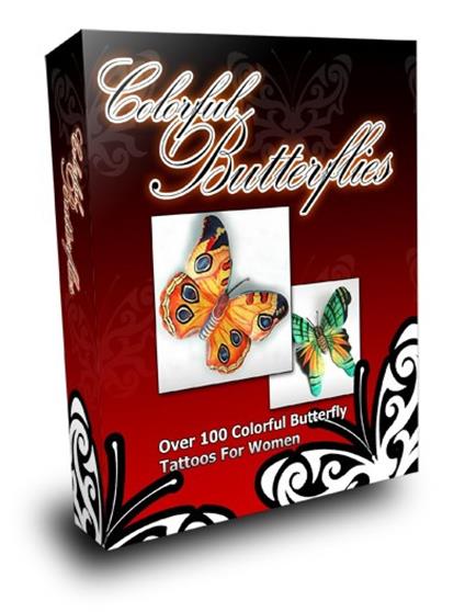 Farbige Schmetterlinge Tattoos. Über 100 farbige Schmetterlings Tattoos für Frauen.