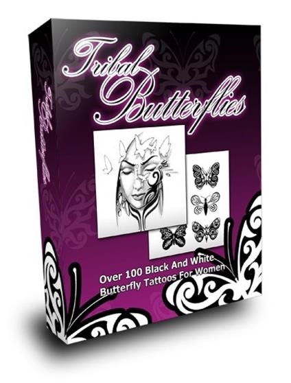 Tribal Schmetterlinge. Über 100 schwarz weiße Schmetterlingstattoos für Frauen.