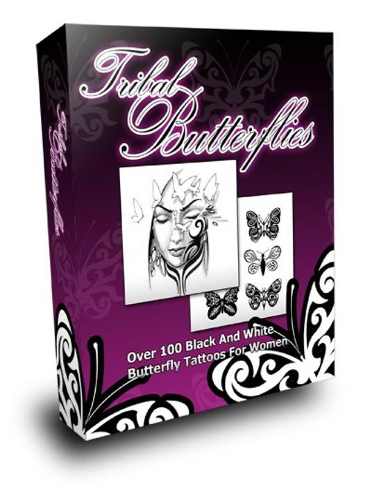 Tribal Schmetterlinge. Über 100 schwarz weiße Schmetterlingstattoos für Frauen.