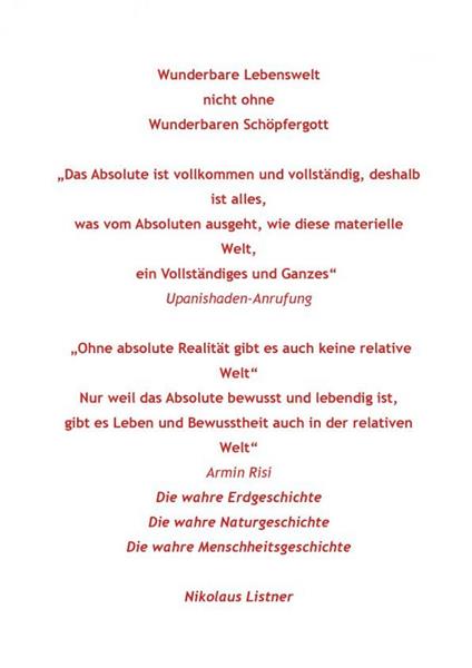 Wunderbare Lebenswelt nicht ohne wunderbaren Schöpfergott