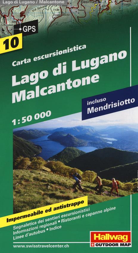 Lago di Lugano, Malcantone 1:50.000. Carta escursionistica - copertina