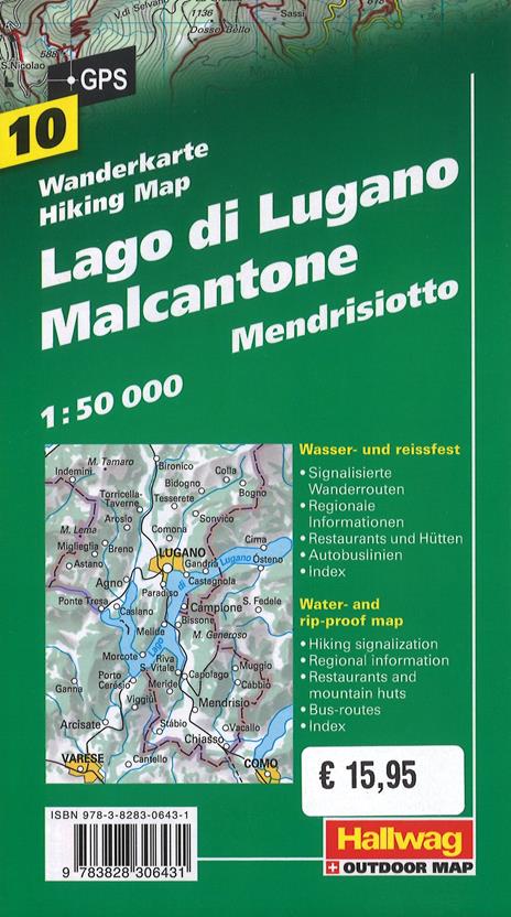 Lago di Lugano, Malcantone 1:50.000. Carta escursionistica - 2