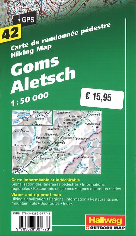 Goms Aletsch 1:50.000. Carta escursionistica - 2