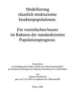 Modellierung räumlich strukturierter Insektenpopulationen