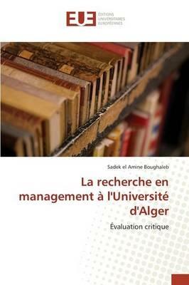 La Recherche En Management A l'Universite d'Alger - Boughaleb-S - cover