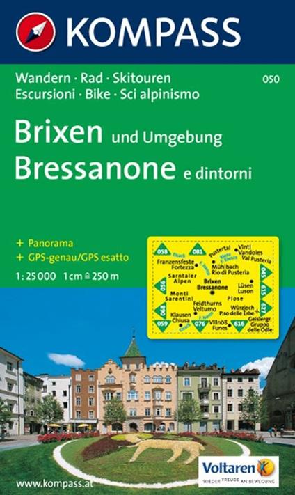 Carta escursionistica n. 050. Bressanone e dintorini 1:25.000. Adatto a GPS. Digital map. DVD-ROM - copertina