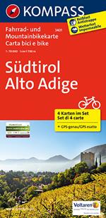 Carta cicloturistica n. 3401. Südtirol-Alto Adige 1:70.000 (set di 4 carte). Ediz. bilingue