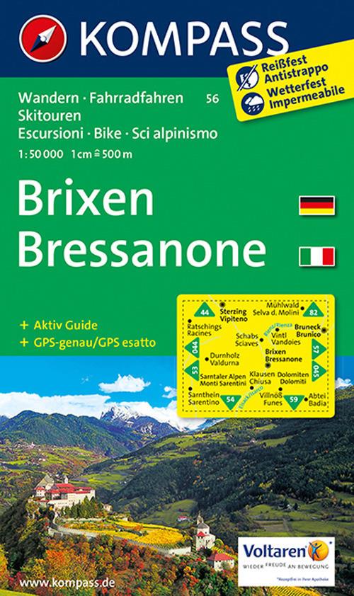 Carta escursionistica n. 56. Bressanone-Brixen 1:50.000 - copertina