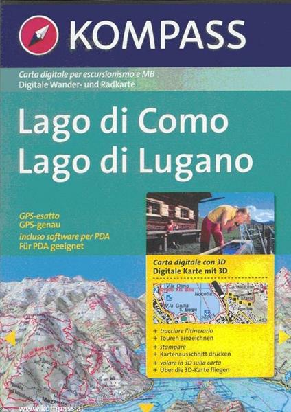 Carta digitale Italia n. 4091. Lago di Como, lago di Lugano digital map. Con 3 DVD-ROM - copertina