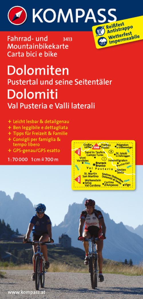 Carta cicloturistica n. 3413. Val Pusteria, Dolomiti di Sesto 1:70.000 - copertina