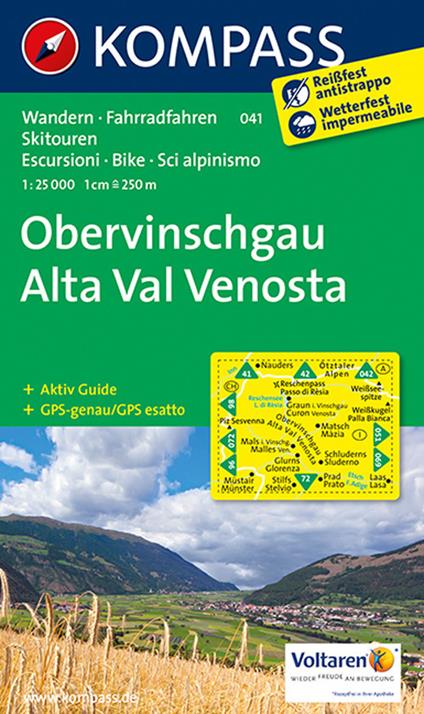 Carta escursionistica n. 041. Alta val Venosta 1:25.000. Adatto a GPS. Digital map. DVD-ROM - copertina