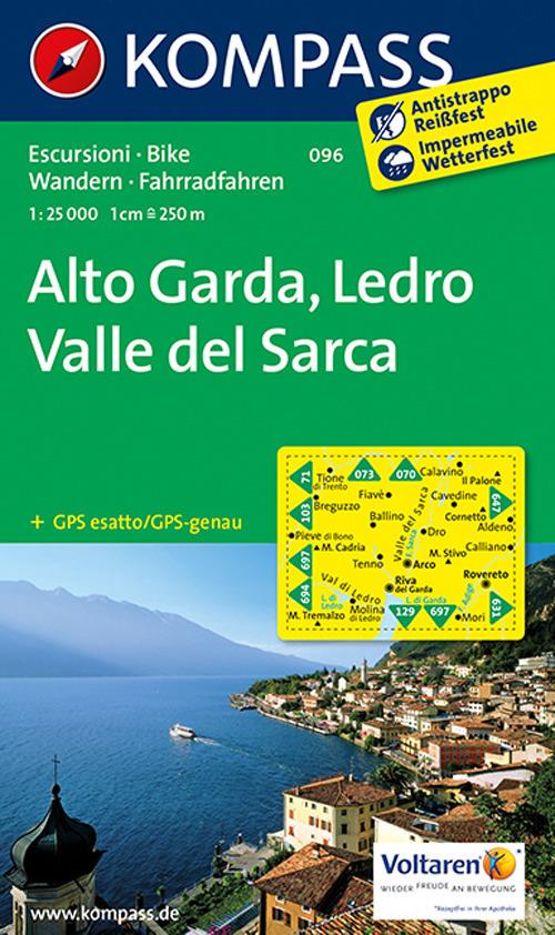 Carta escursionistica n. 096. Alto Garda, Val di Ledro 1:25.000. Adatto a GPS. Digital map. DVD-ROM - copertina