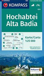 Carta escursionistica n. 624. Alta Badia-Hochabtei 1:25.000. Adatto a GPS. Digital map. DVD-ROM