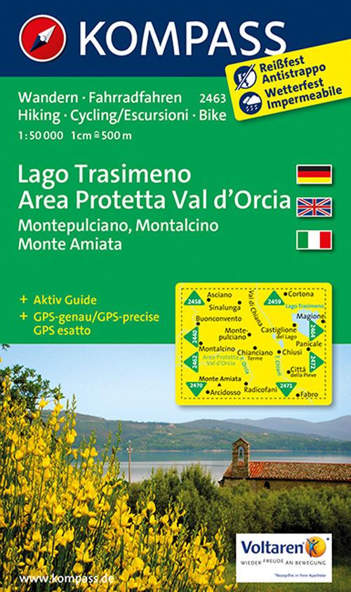 Carta escursionistica n. 2463. Lago Trasimeno, area protetta Val d'Orcia. Adatto a GPS. Digital map. DVD-ROM - copertina