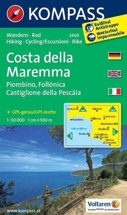 Carta escursionsitica n. 2469. Costa della Maremma. Adatto a GPS. Digital map. DVD-ROM - copertina