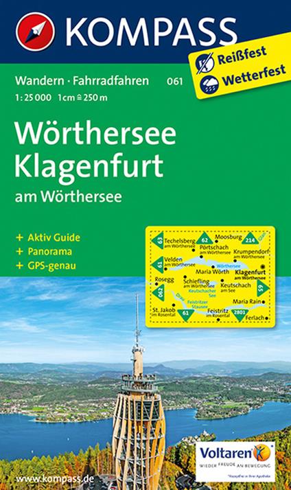 Carta escursionistica n. 061. Wörthersee, Klagenfurt 1:25.000 - copertina