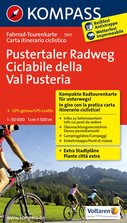 Carta cicloturistica tour n. 7017. Ciclabile della Val Pusteria-Pustertaler Radweg - copertina