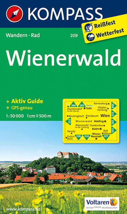 Carta escursionistica n. 209. Wienerwald 1:50.000 - copertina