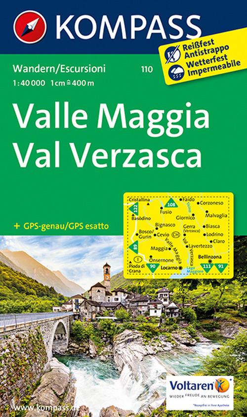 Carta escursionistica n. 110. Valle Maggia, val Verzasca 1:40.000 - copertina