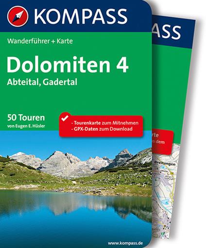 Guida escursionistica n. 5734. Dolomiten 4. Abteital, Gadertal. Con carta - Eugen E. Hüsler - copertina