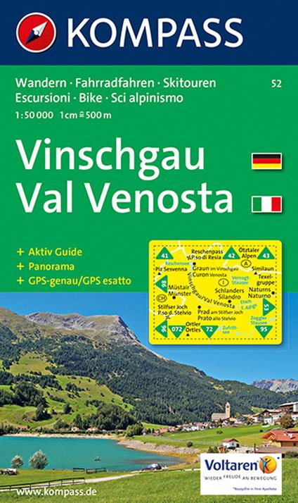Carta escursionistica n. 52. Val Venosta 1:50.000. Adatto a GPS. Digital map. DVD-ROM - copertina