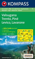 Carta escursionistica n. 75. Trentino, Veneto. Trento, Lévico, Lavarone 1:50.000