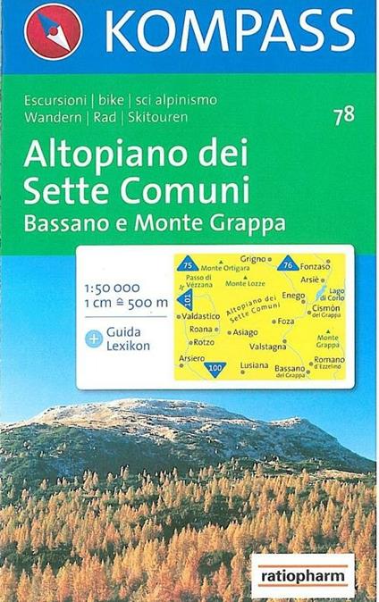 Carta escursionistica n. 78. Trentino, Veneto. Altopiano dei Sette Comuni 1:50.000 - copertina