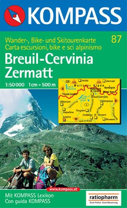 Carta escursionistica n. 87. Svizzera, Alpi occidentali. Breuil, Cervinia, Zermatt 1:50.000 - copertina