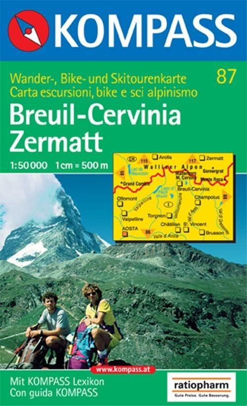 Carta escursionistica n. 87. Svizzera, Alpi occidentali. Breuil, Cervinia, Zermatt 1:50.000 - copertina